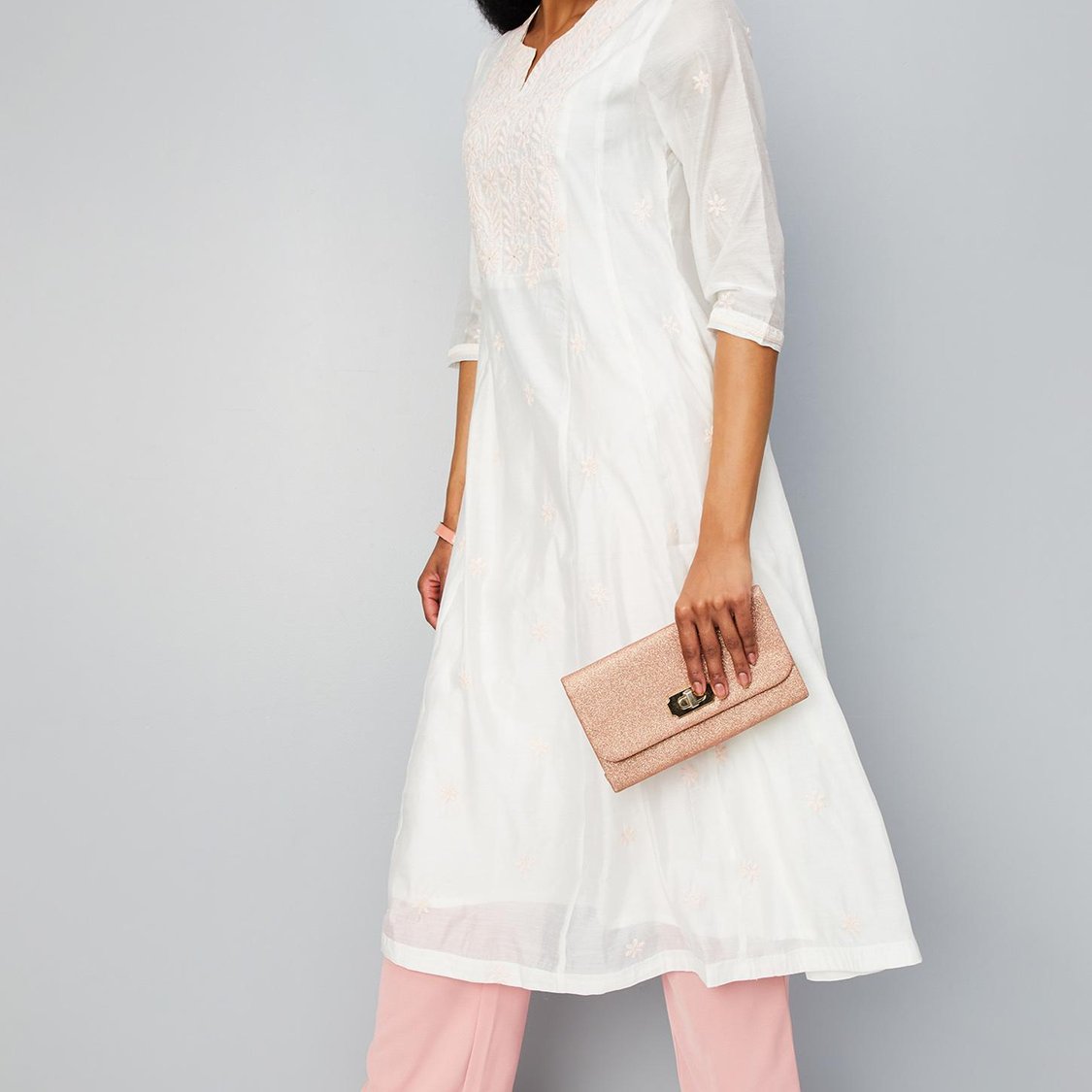 Women Embroidered Flared Kurta
