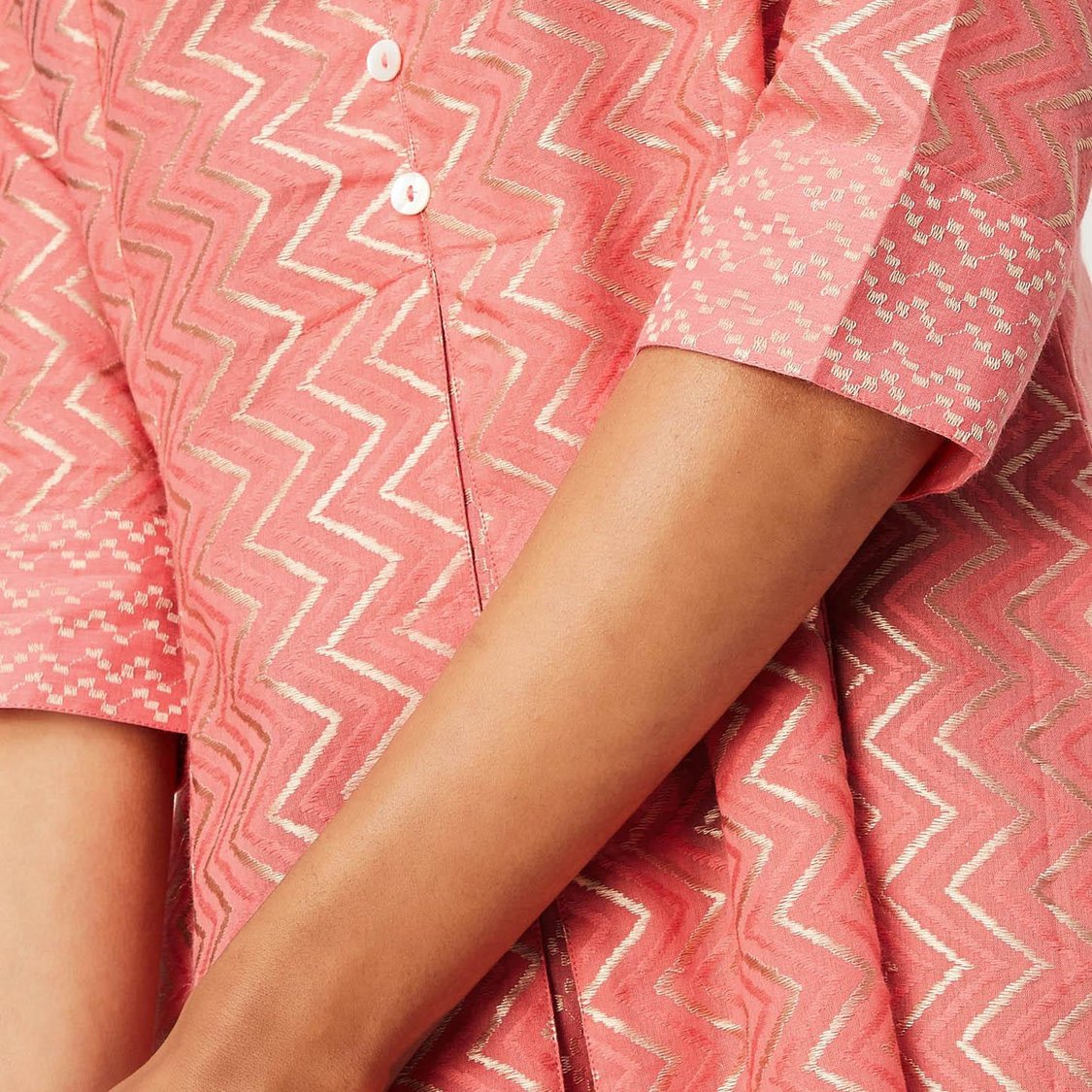 Women Printed Band Collar A-Line Kurta