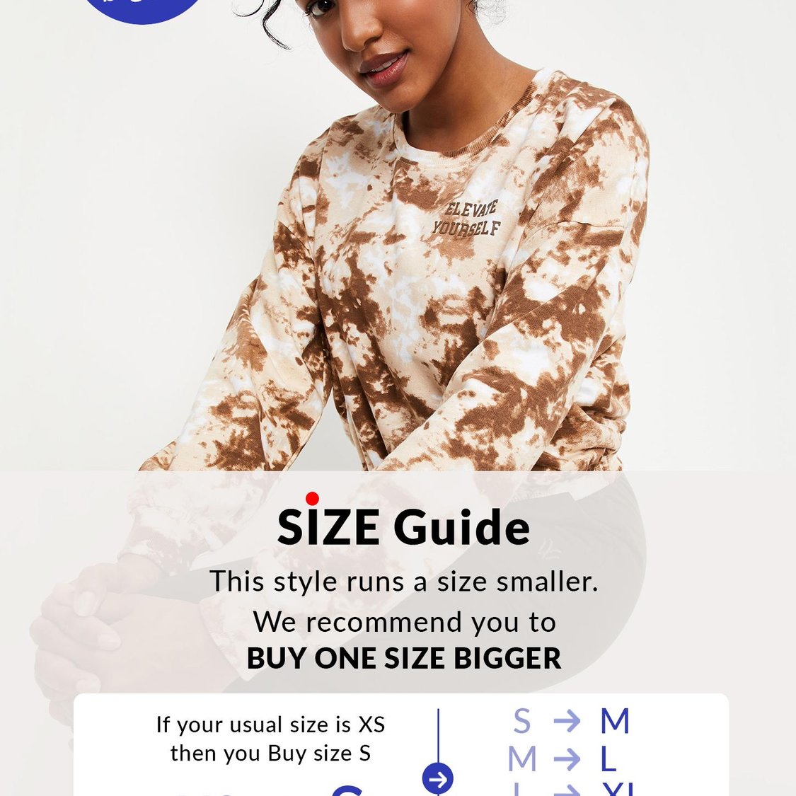 Buy Women Tie Dye Cropped Sweatshirt Online at just