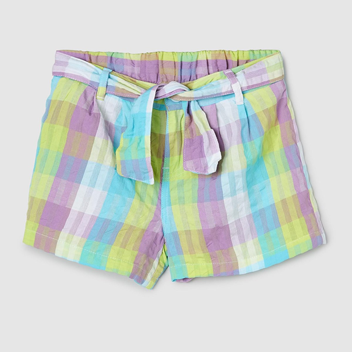Green Plaid Girls Tartan Shorts Girls Green Tartan Shorts Set