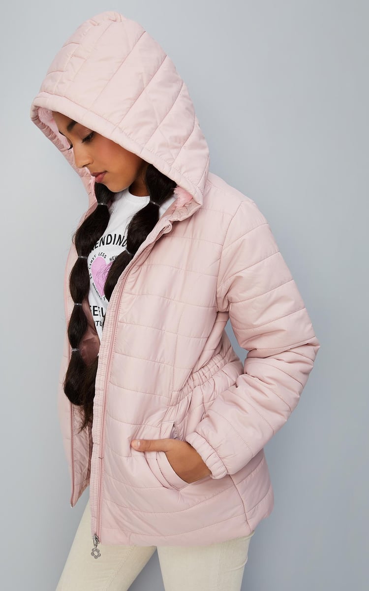 Buy Girls Solid Puffer Jacket Online at just Rs. 1499.0
