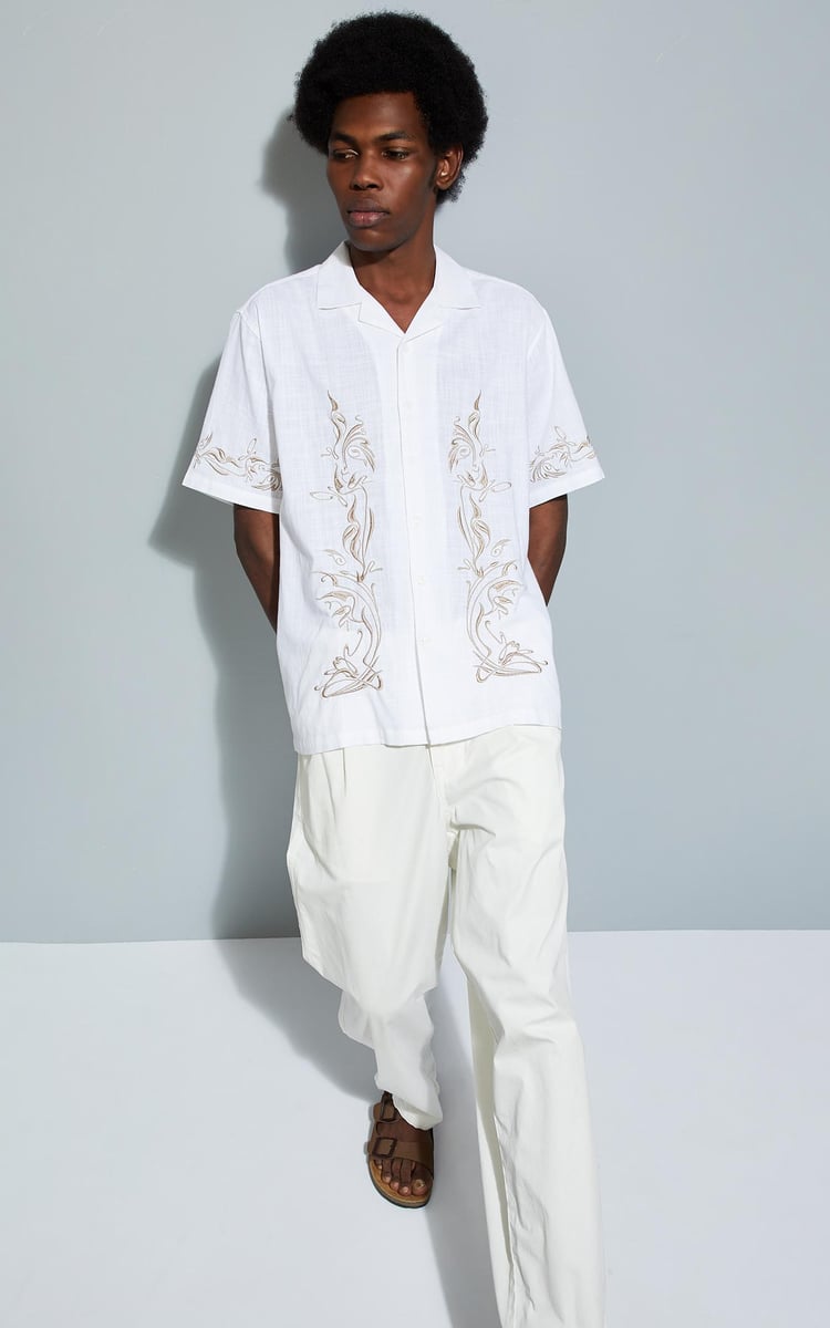 Buy URB_N Men Oversized Embroidered Shirt Online at just Rs. 999.0