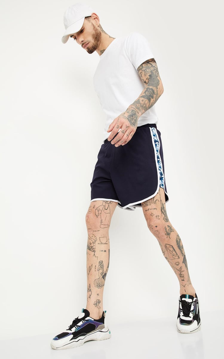 Buy Men Printed Side Panel Active Shorts Online at just Rs. 699.0