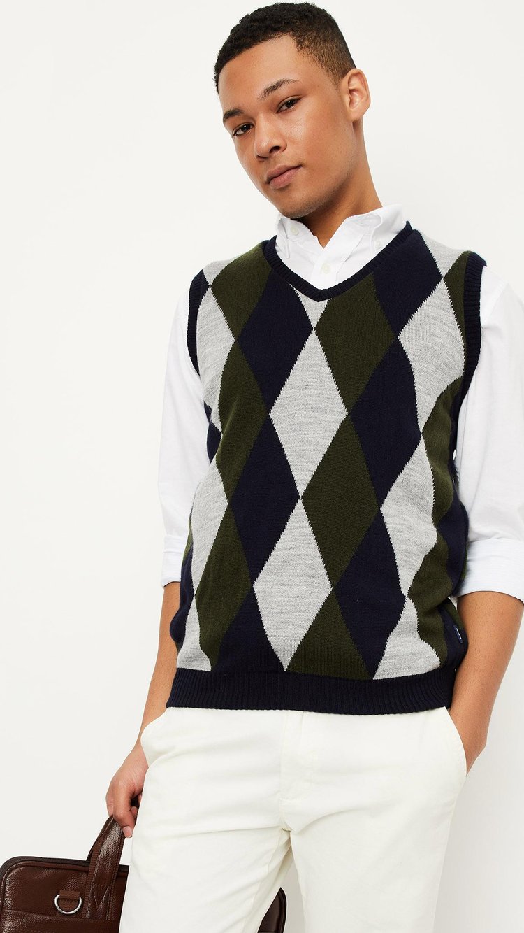 Buy Men Reversible Sweater Vest Online at just Rs. 999.0