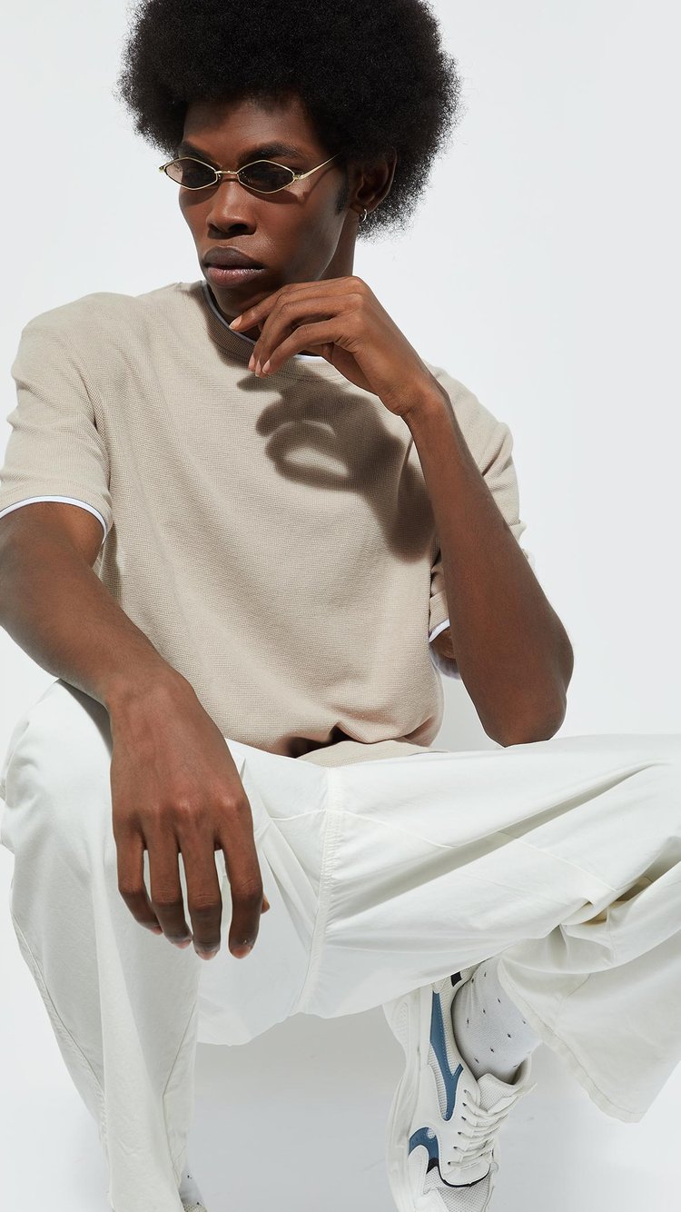 Buy URB_N Men Regular Fit Textured T-shirt Online at just Rs