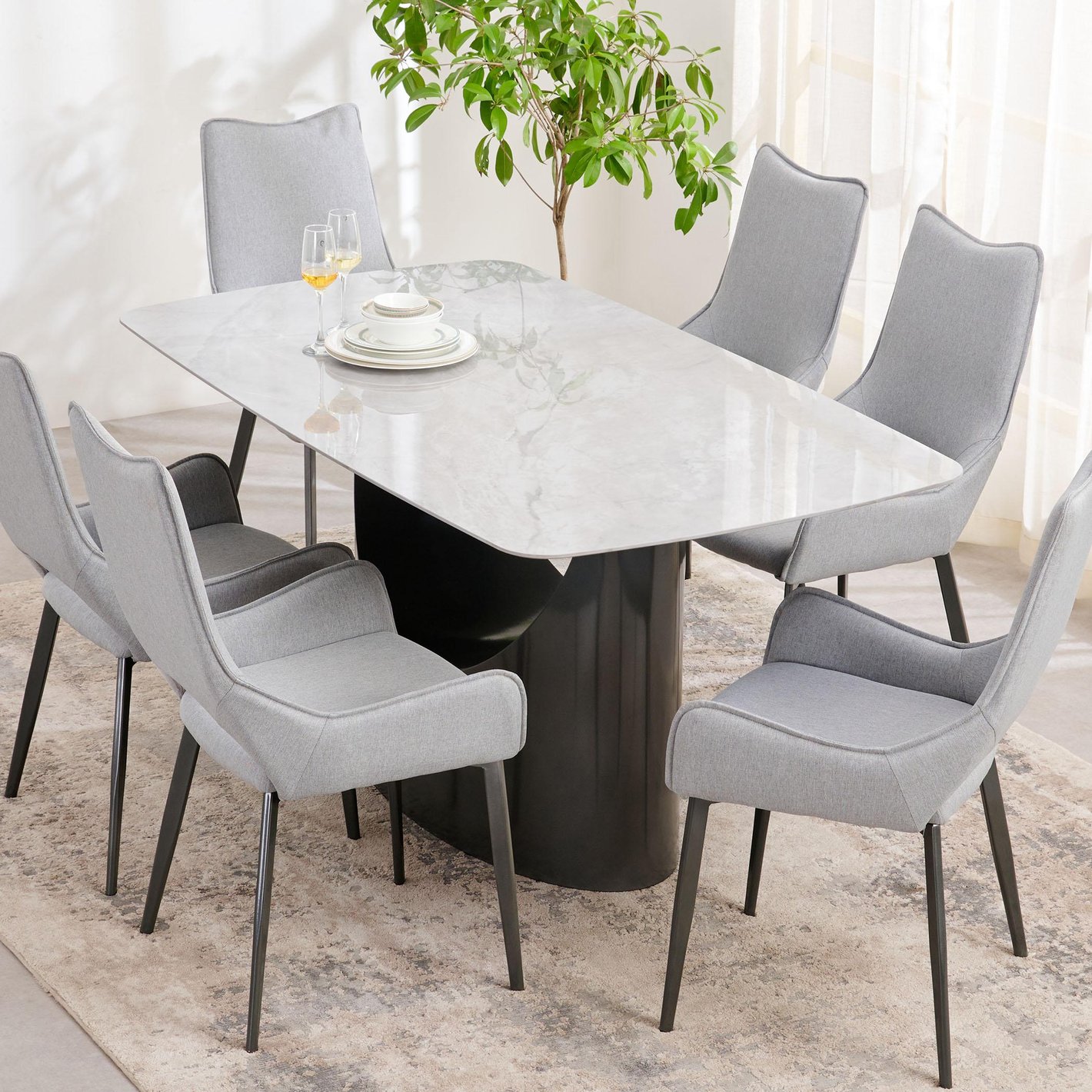 COMPACT LO CHAIR 02 basque “gray stripe” Lola Set of 2 Dining