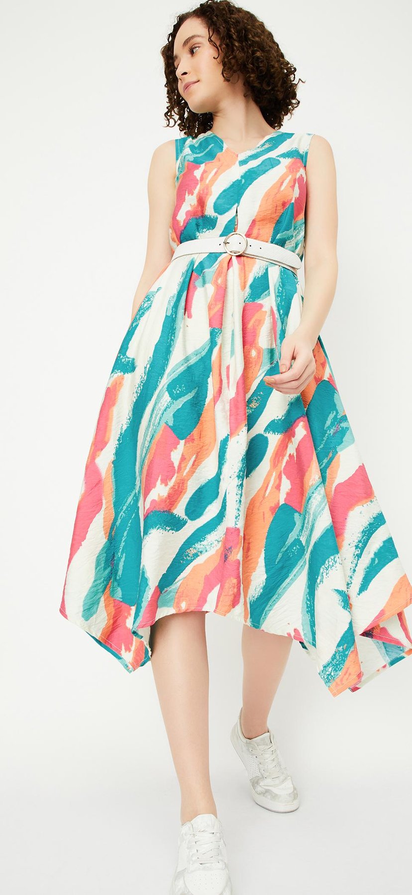 Stripe asymmetry hem dress　Riu　Rちゃん Rちゃん riu Asymmetry collar flower dress Buy Rareism Natural