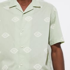 URB_N Men Printed Resort Collar Shirt