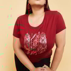 Women Foil Graphic Print T-shirt