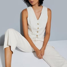 URB_N Women Solid Vest Top | Beige | Solid