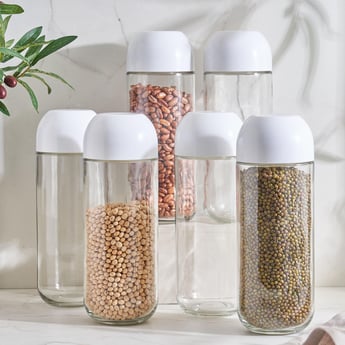 Siattle Regal Set of 6 Glass Storage Jars -1L