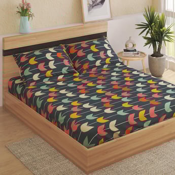 Corsica Elegant Microfibre Printed 3Pcs Queen Bedsheet Set