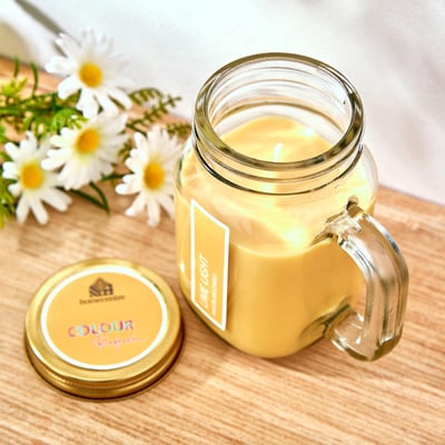 Buy Colour Refresh Lemongrass Scented Jar Candle from Home Centre