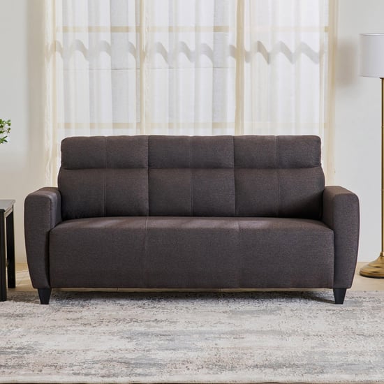 Helios Emily Fabric 3-Seater Sofa - Brown