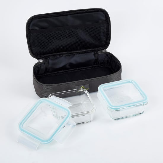 Korobka Brooklyn Set of 2 Glass Lunch Box with Bag- 340ml