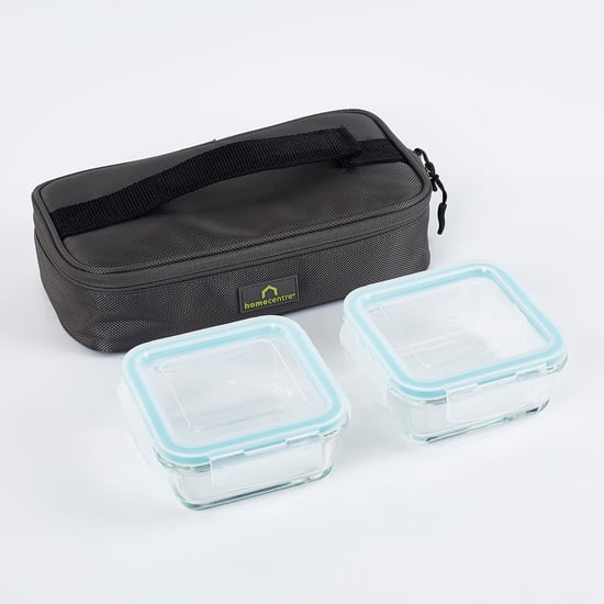 Korobka Brooklyn Set of 2 Glass Lunch Box with Bag- 340ml