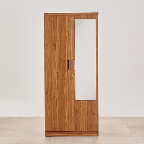 Quadro Promo 2-Door Wardrobe with Mirror - Brown