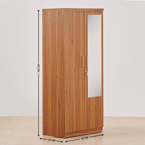 Quadro Promo 2-Door Wardrobe with Mirror - Brown
