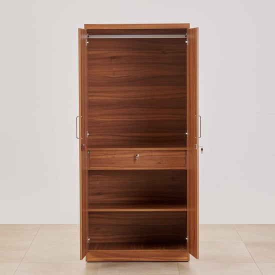 Quadro Promo 2-Door Wardrobe with Mirror - Brown