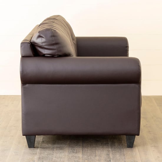 Helios Roslyn Nxt Faux Leather 3-Seater Sofa - Brown | Brown