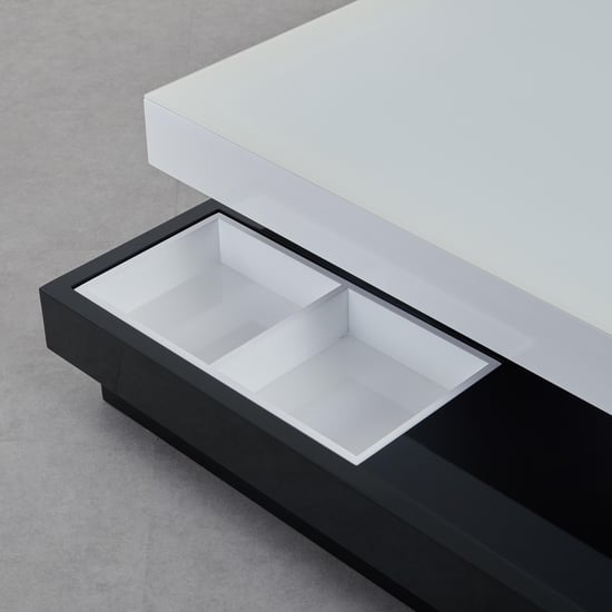 Bentley NXT Glass Top Coffee Table - White and Black
