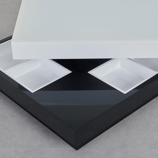 Bentley NXT Glass Top Coffee Table - White and Black