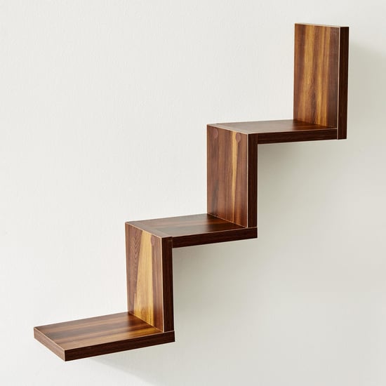 Capricorn W Shaped Wall Shelf - Brown