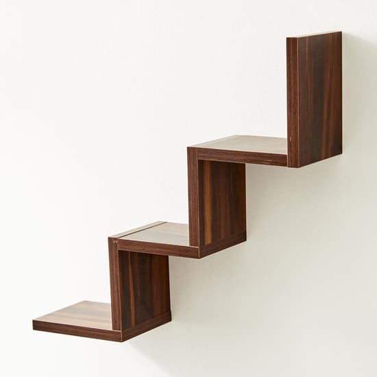 Capricorn W Shaped Wall Shelf - Brown