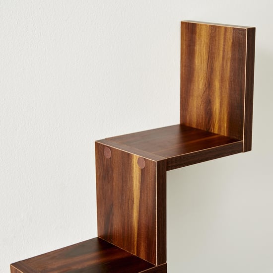 Capricorn W Shaped Wall Shelf - Brown