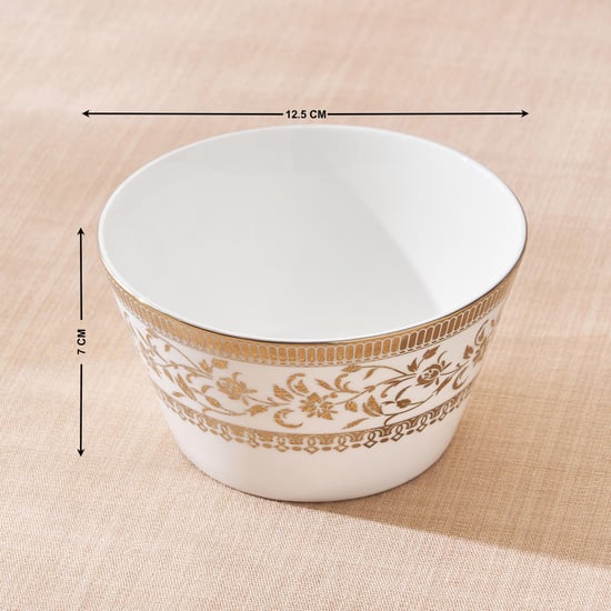 Midas Set of Bone China Printed Serving Bowls 470 ml White