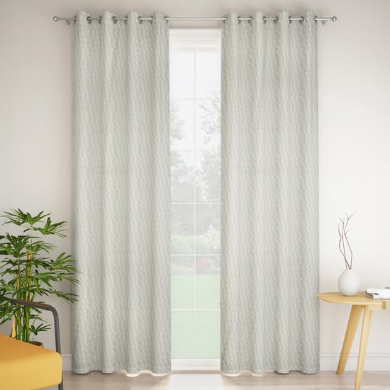 STELLAR HOME Riviera Set of 2 Printed Sheer Door Curtains