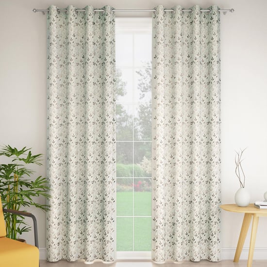 STELLAR HOME Riviera Set of 2 Embroidered Sheer Door Curtains