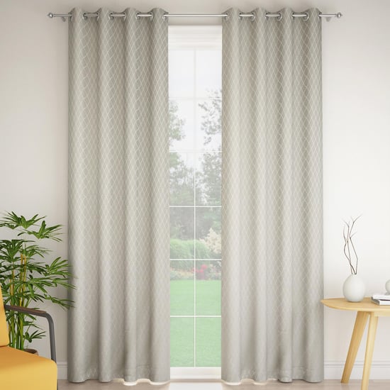 STELLAR HOME Clara Set of 2 Printed Room-Darkening Door Curtains