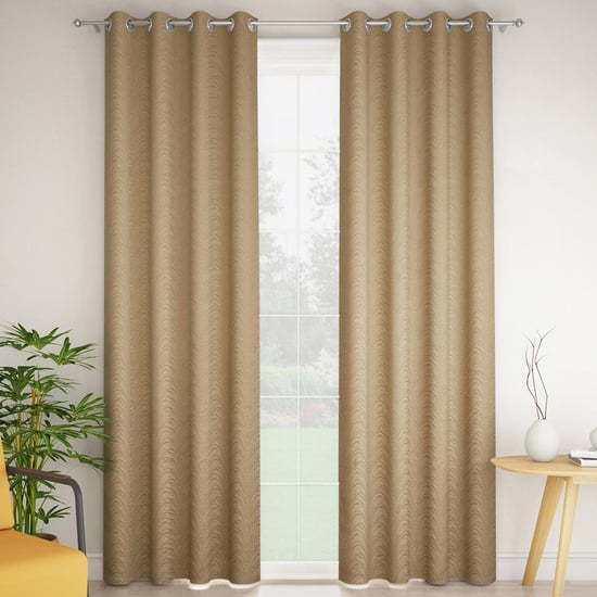 STELLAR HOME Swirl Set of 2 Room-Darkening Door Curtains