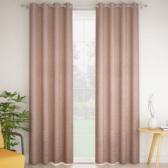 STELLAR HOME Swirl Set of 2 Room-Darkening Door Curtains