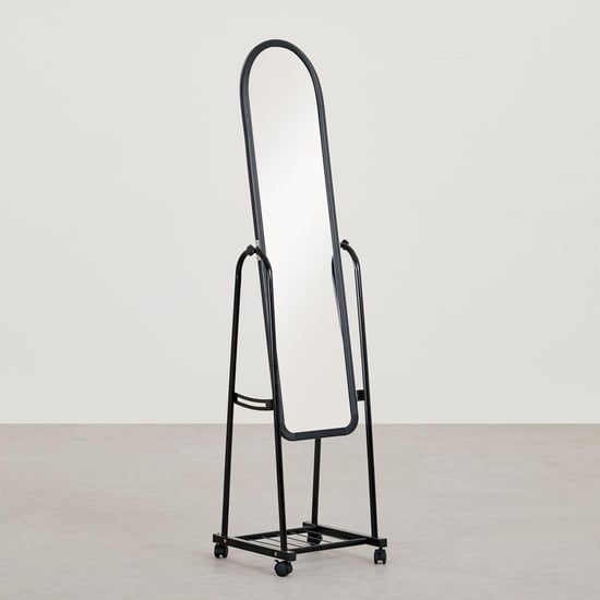 Helios Polaris Metal Standing Mirror - Black