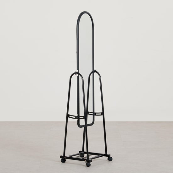 Helios Polaris Metal Standing Mirror - Black