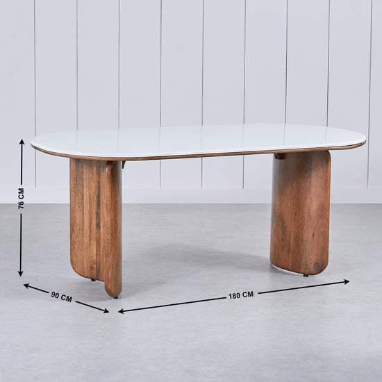Fern Living Quartz Top 6-Seater Dining Table - White
