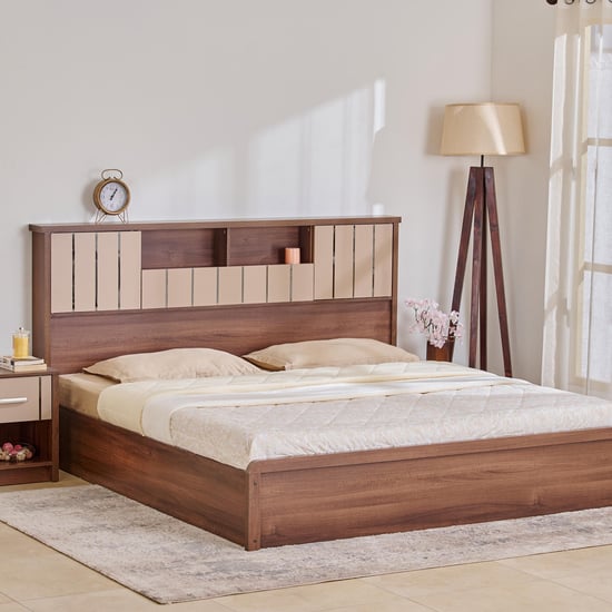 Leon Bond King Bed with Box Storage - Brown