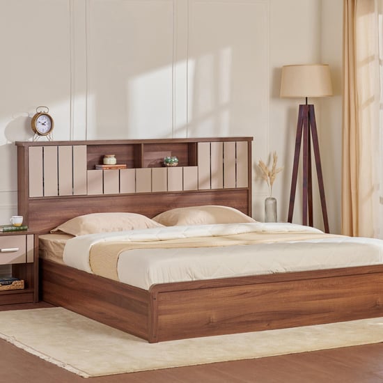 Leon Bond Queen Bed with Hydraulic Storage - Brown