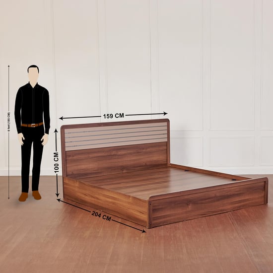 Leon Eldora Queen Bed with Hydraulic Storage - Brown