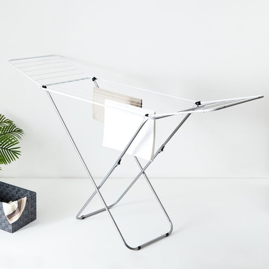 Omnia Arica Metal Foldable Clothes Drying Rack Silver