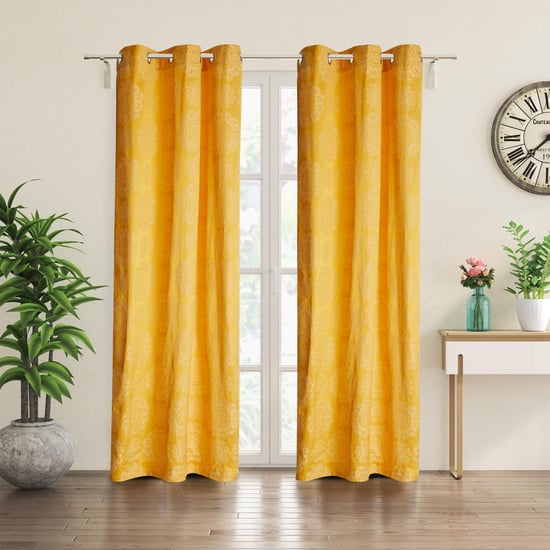 Jade Cassa Set of 2 Jacquard Light Filtering Door Curtains