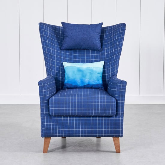 Santorini Fabric Wing Chair with Cushion - Blue
