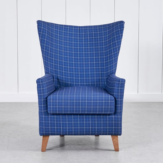 Santorini Fabric Wing Chair with Cushion - Blue