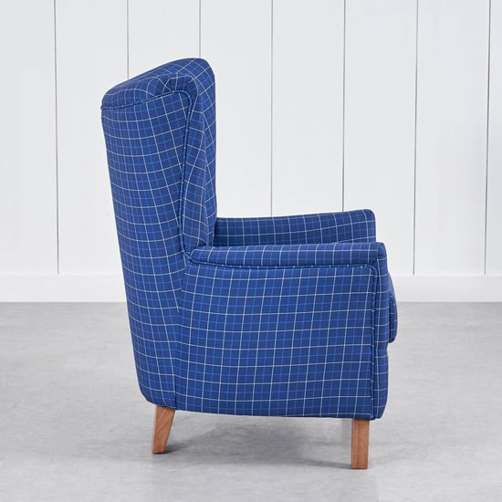 Santorini Fabric Wing Chair with Cushion - Blue