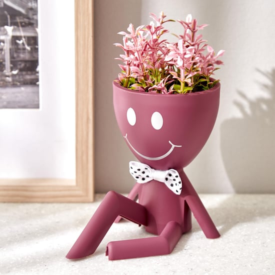 Spinel Decor Polypropylene Desk Planter with Artificial Plant