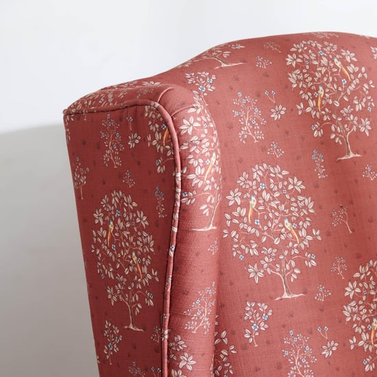 Helios Tulip Fabric Wing Chair - Brown