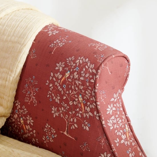 Helios Tulip Fabric Wing Chair - Brown