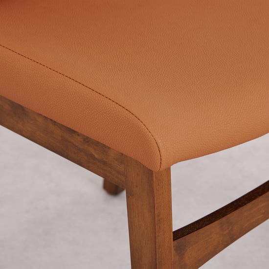 Falcon Set of 2 Faux Leather Dining Chairs - Brown